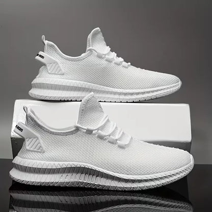 Sneakers with breathable mesh material and rubber sole