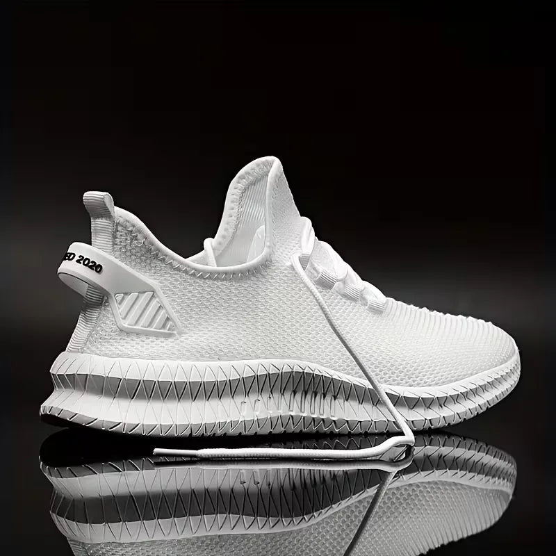 Sneakers with breathable mesh material and rubber sole