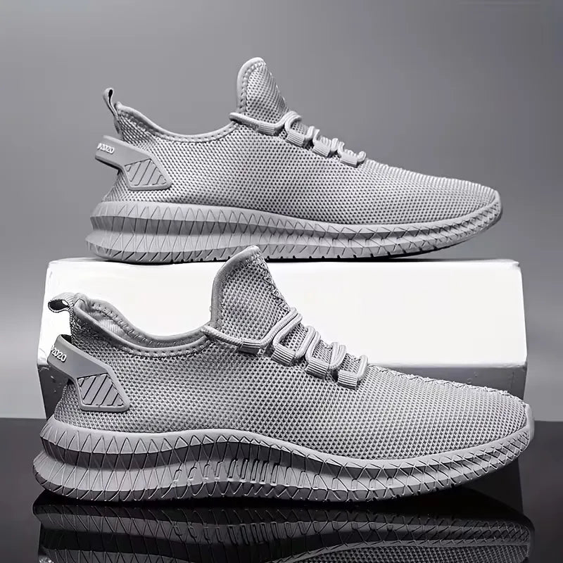 Sneakers with breathable mesh material and rubber sole