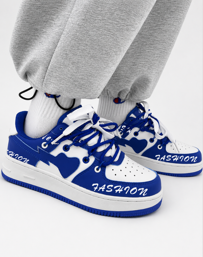 Ladies' Low Sneakers with Contrast Detail and Lace-Up Closure