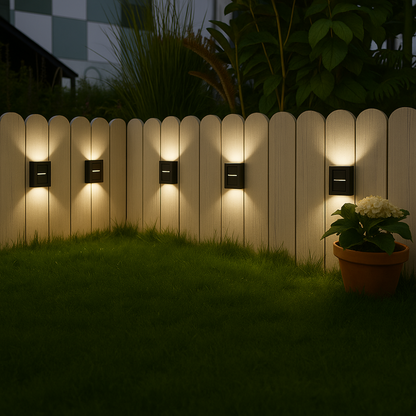 Solar Wall Lamp with Up & Down Lighting for Outdoors