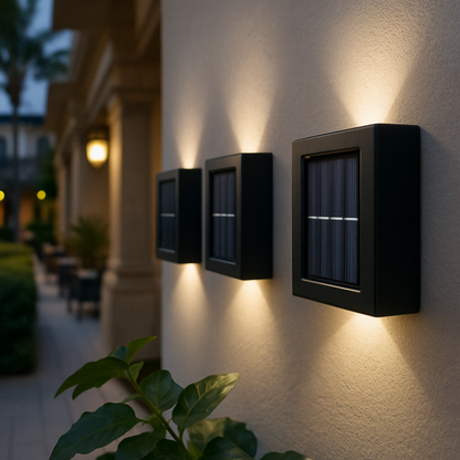 Solar Wall Lamp with Up & Down Lighting for Outdoors