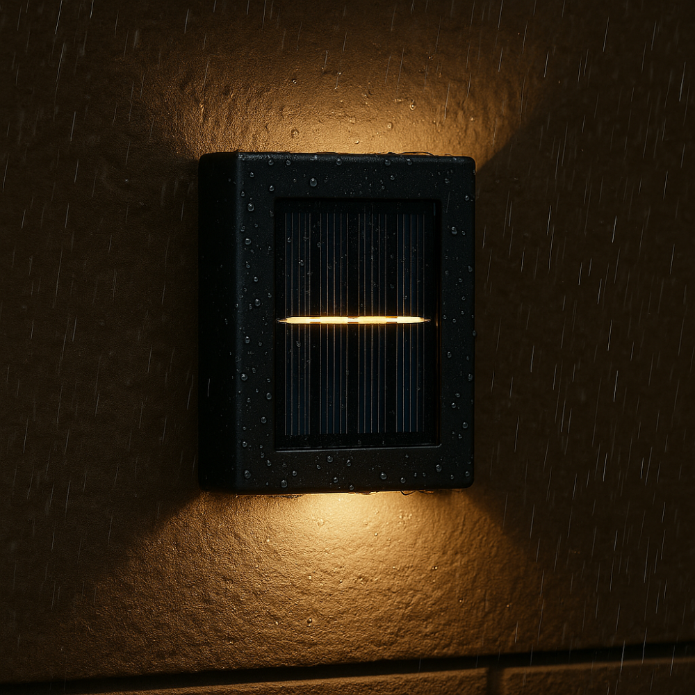 Solar Wall Lamp with Up & Down Lighting for Outdoors