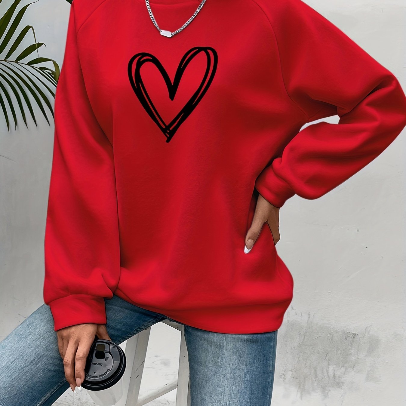 Sophie | Casual sweatshirt with heart print