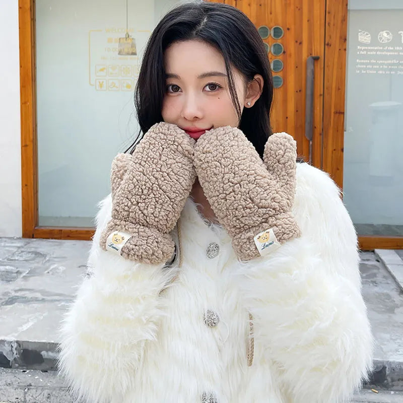 Sophie | Soft & Warm Teddy Mittens