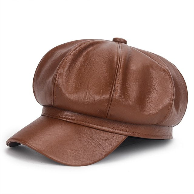 Sophie | Stylish Leather Beret