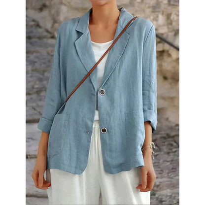 Sophie | Stylish Linen Women's Blazer with Collar