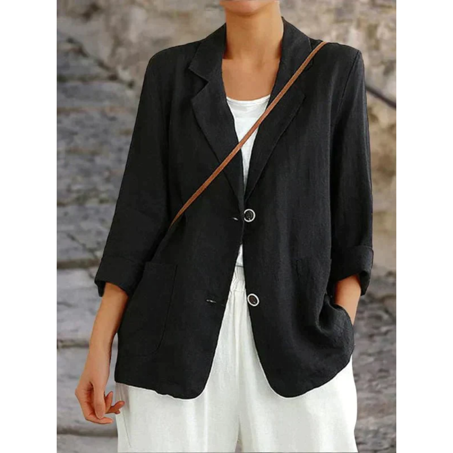 Sophie | Stylish Linen Women's Blazer with Collar