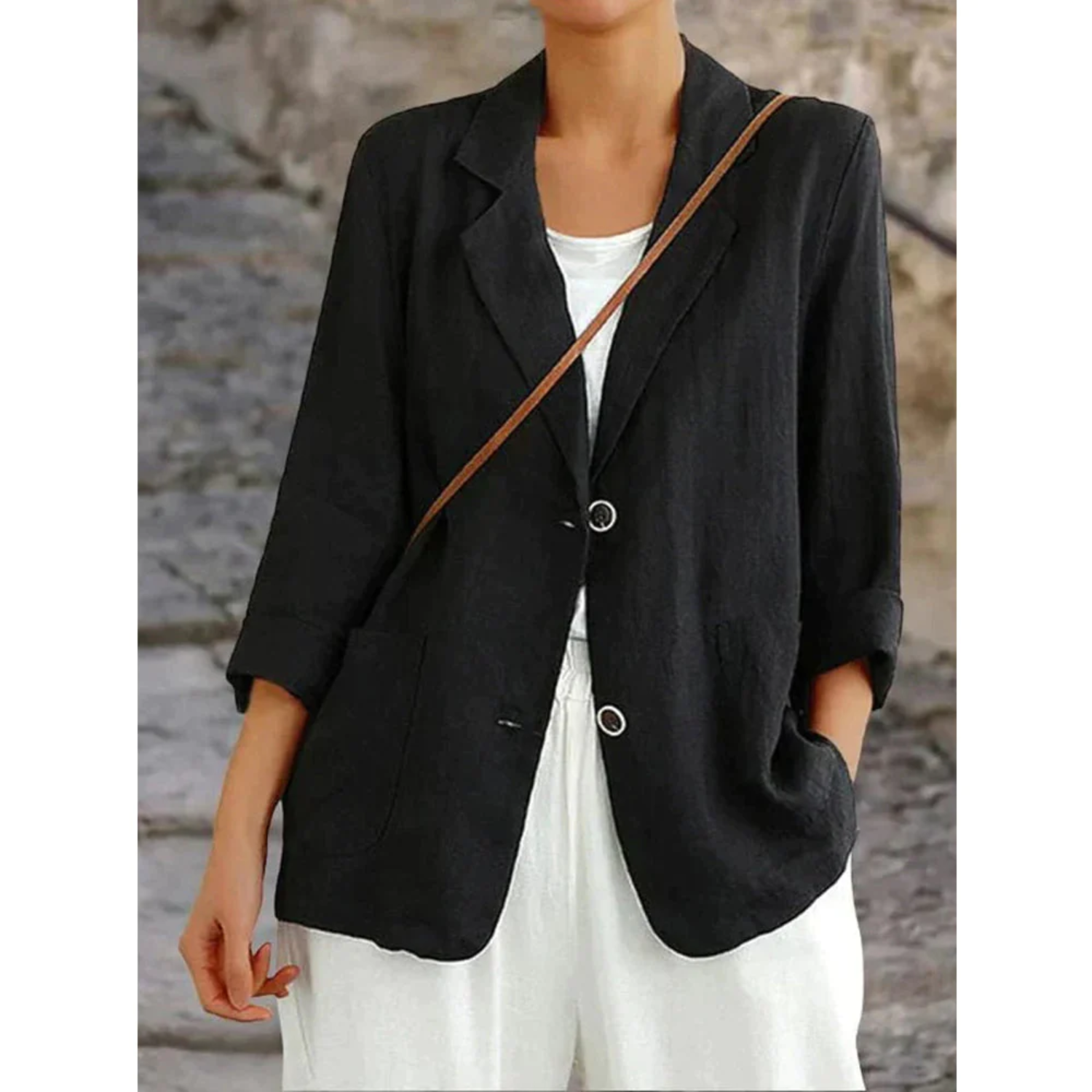 Sophie | Stylish Linen Women's Blazer with Collar