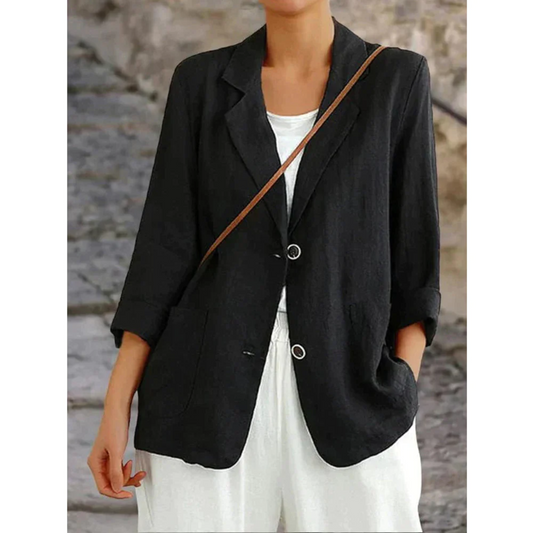 Sophie | Stylish Linen Women's Blazer with Collar