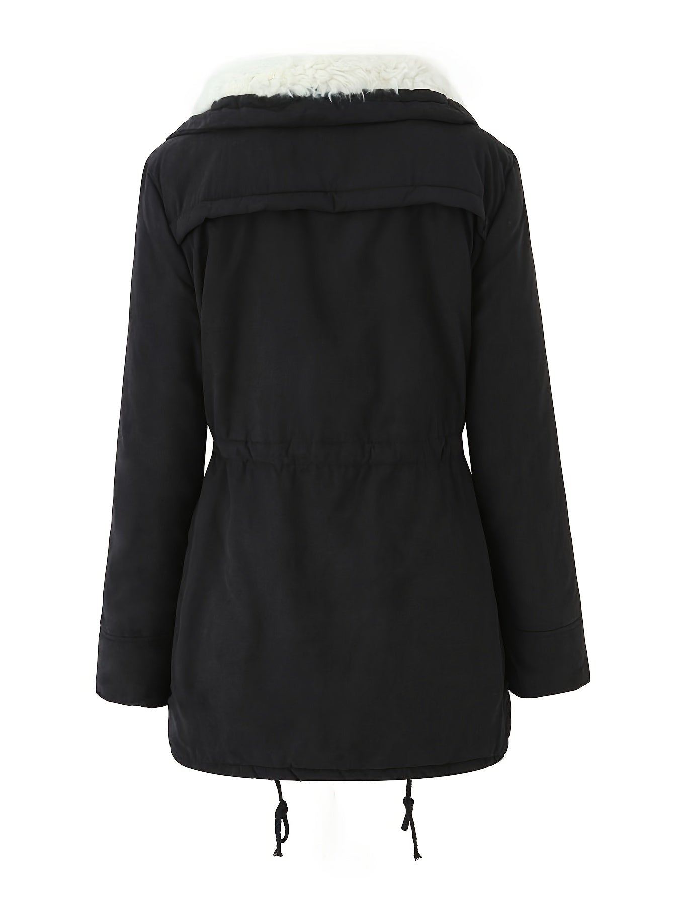 Sophie | Warm zip-up faux fur jacket with drawstring waist