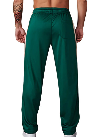 Pantalon de sport avec taille élastique et bandes latérales