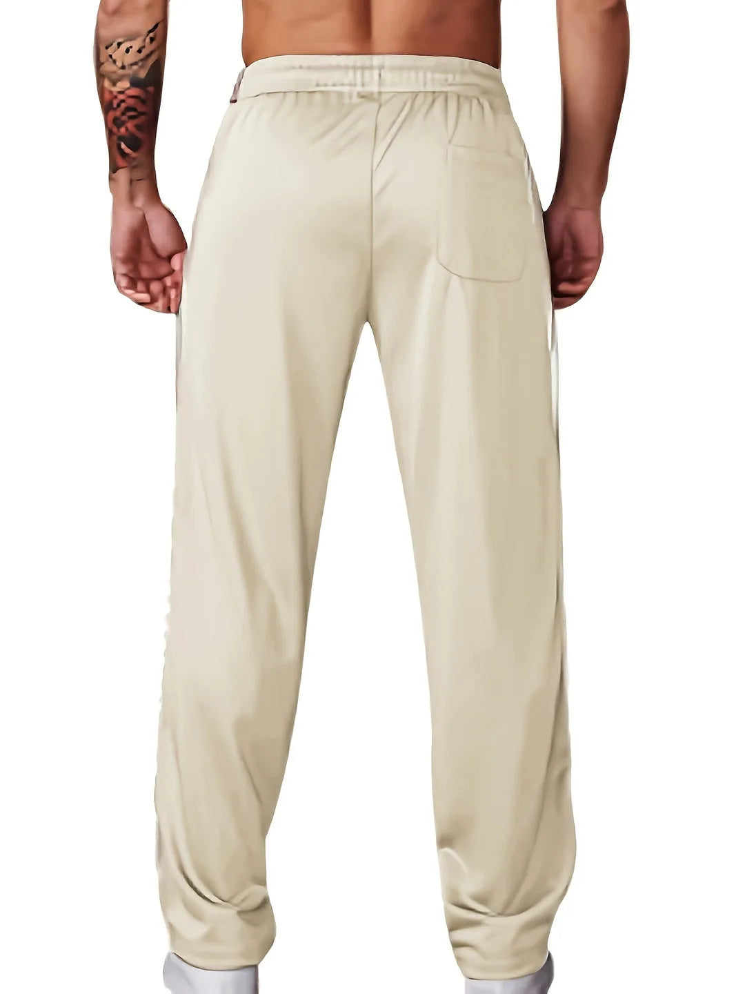 Pantalon de sport avec taille élastique et bandes latérales