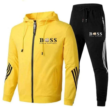 Sports tracksuit with hoodie and elastic waistband