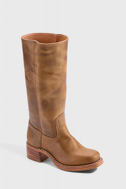 Stivali al ginocchio da donna in pelle con tacco – Eleganti e comodi