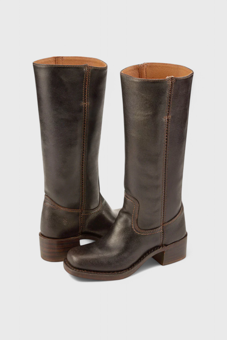 Stivali al ginocchio da donna in pelle con tacco – Eleganti e comodi