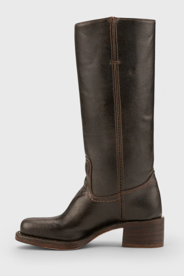 Stivali al ginocchio da donna in pelle con tacco – Eleganti e comodi