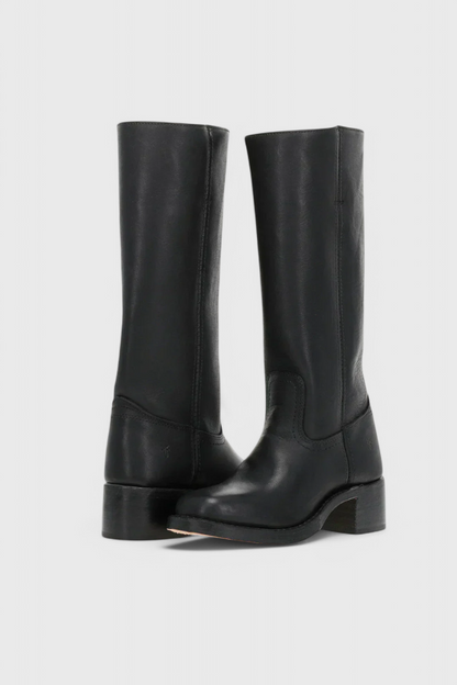 Stivali al ginocchio da donna in pelle con tacco – Eleganti e comodi