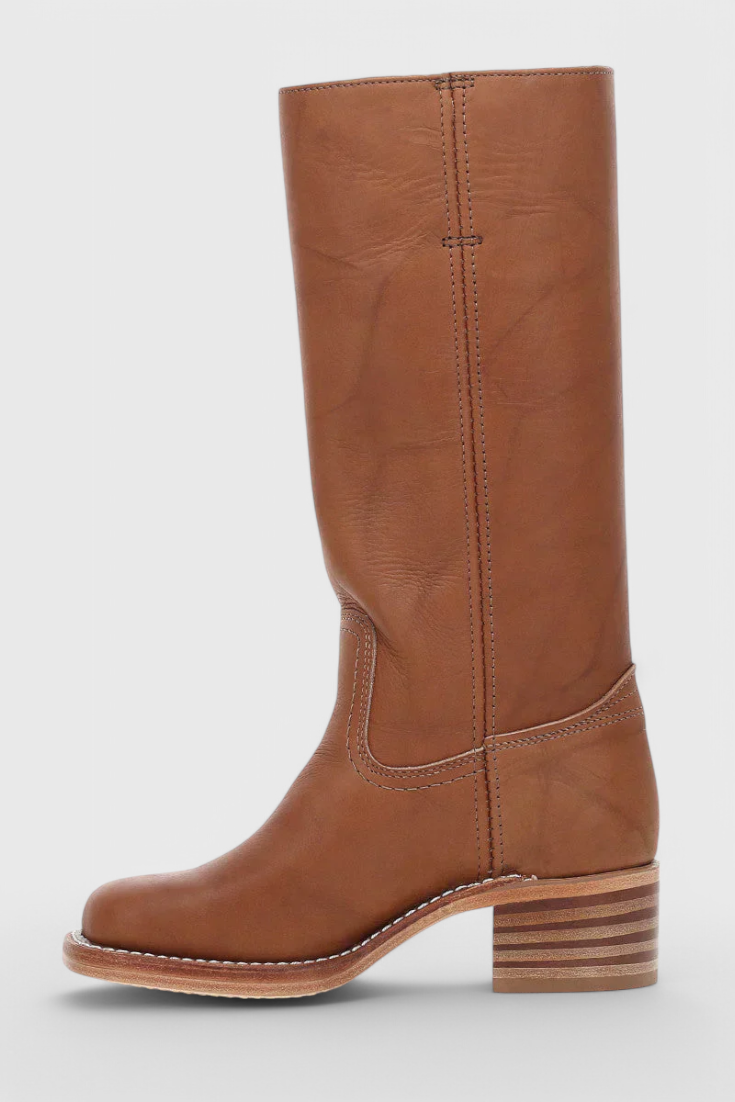 Stivali al ginocchio da donna in pelle con tacco – Eleganti e comodi