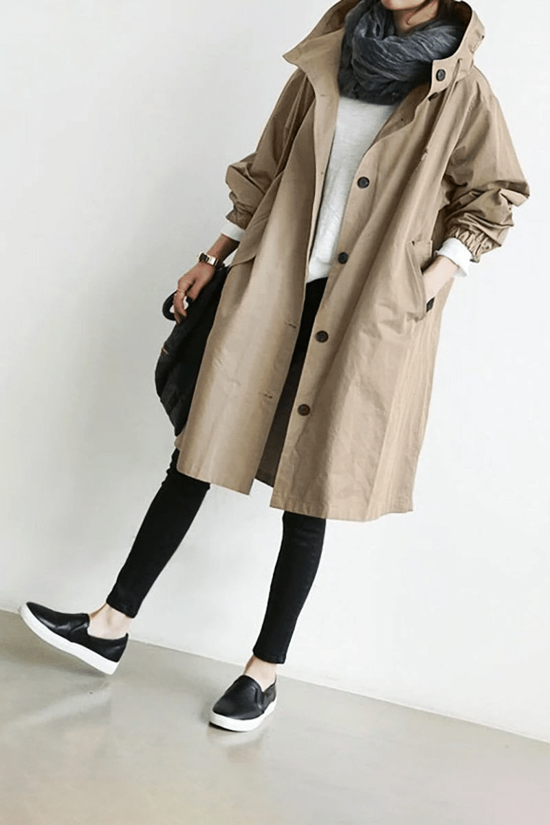 Stella | The Windbreaker with Buttons and Hood for Women