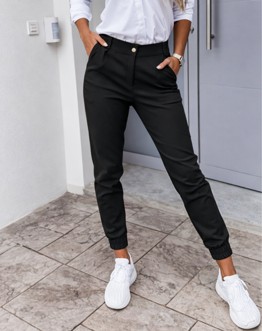 Pantalones chinos elegantes de talle alto y pernera cónica