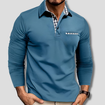 Polo elegante de manga larga para hombre