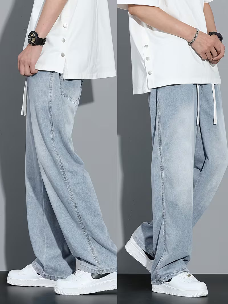 Straight Leg Trousers with Loose Fit
