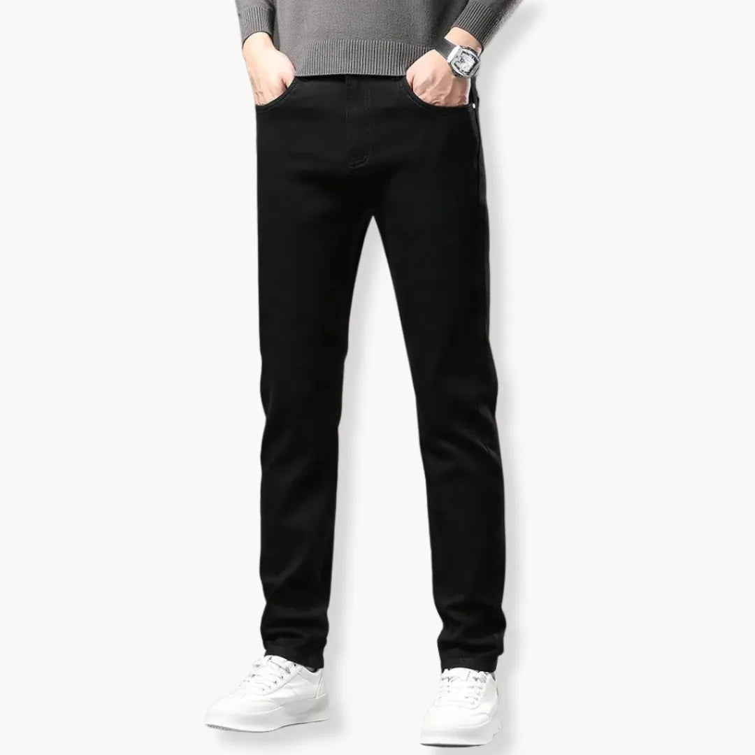 Straight-leg jeans with fleece lining