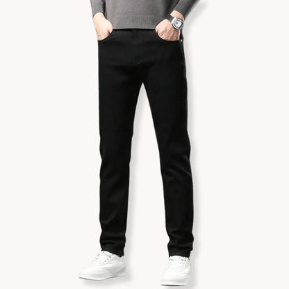 Straight-leg jeans with fleece lining