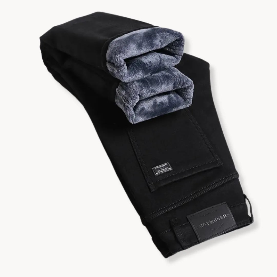 Straight-leg jeans with fleece lining
