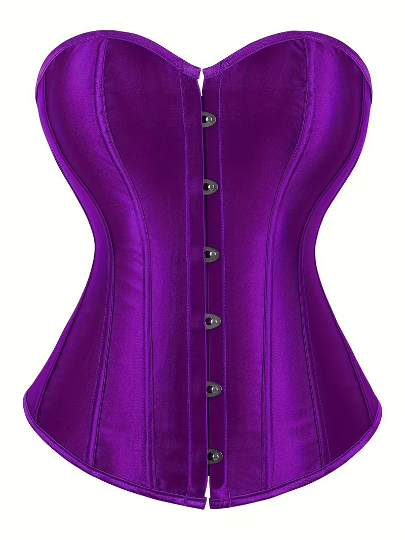 Corset bustier avec laçage et fermeture à boutons