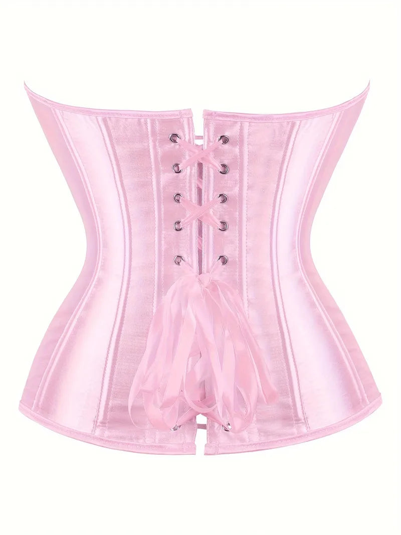 Corset bustier avec laçage et fermeture à boutons
