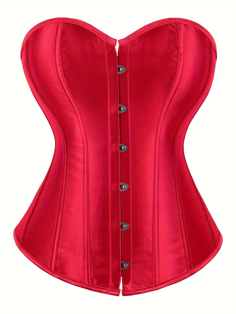 Corset bustier avec laçage et fermeture à boutons