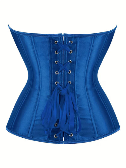 Corset bustier avec laçage et fermeture à boutons
