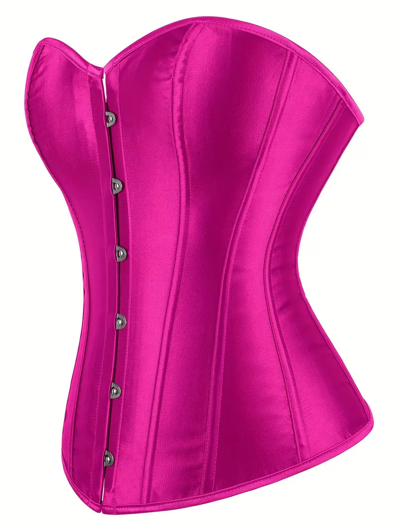 Corset bustier avec laçage et fermeture à boutons