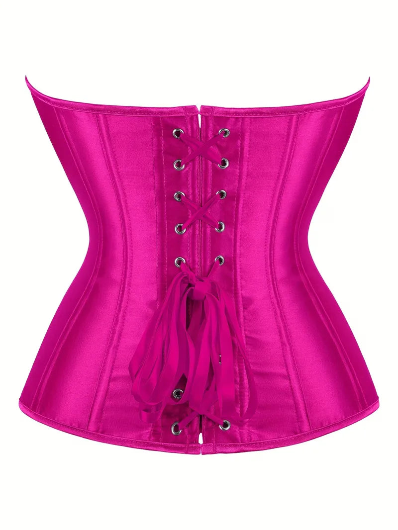 Corset bustier avec laçage et fermeture à boutons