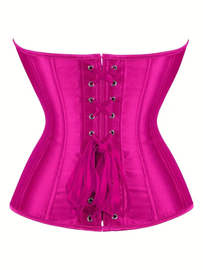 Corset bustier avec laçage et fermeture à boutons