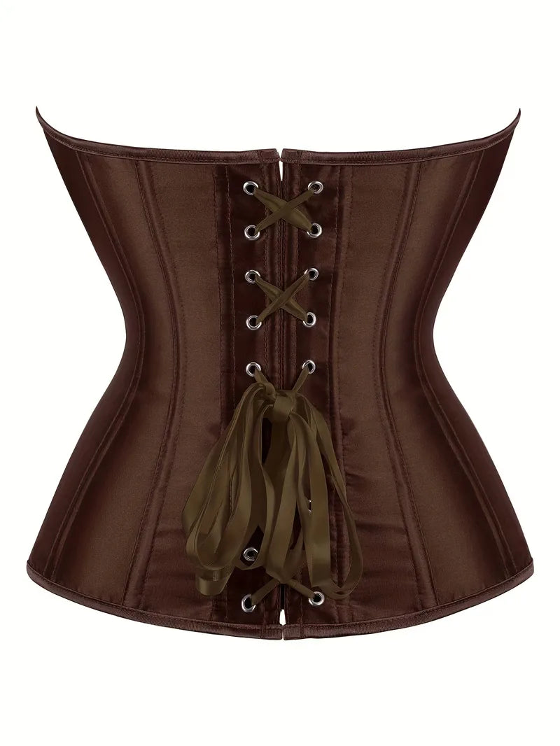 Corset bustier avec laçage et fermeture à boutons