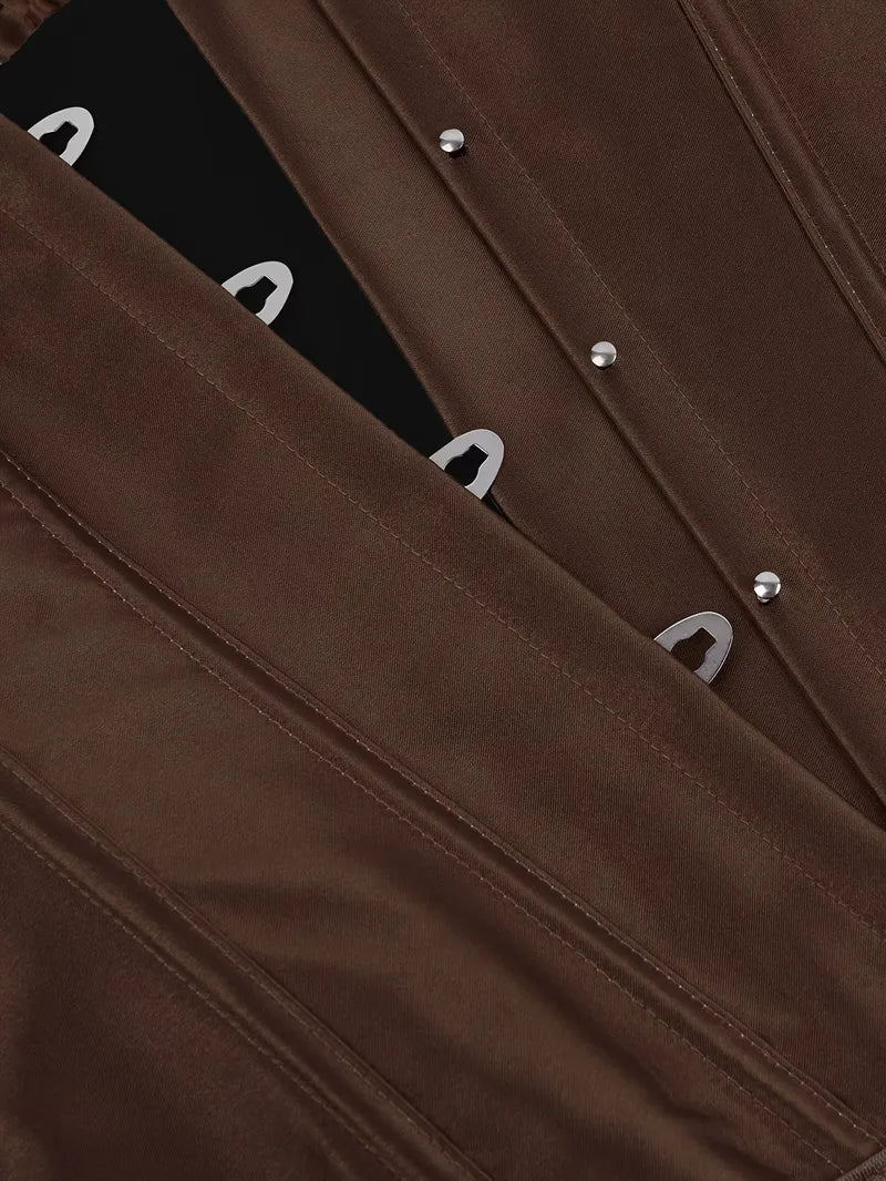 Corset bustier avec laçage et fermeture à boutons