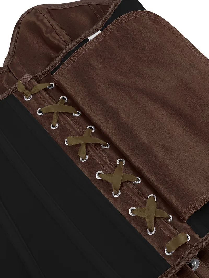 Corset bustier avec laçage et fermeture à boutons