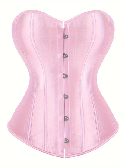 Strapless corset with lace-up and button closure