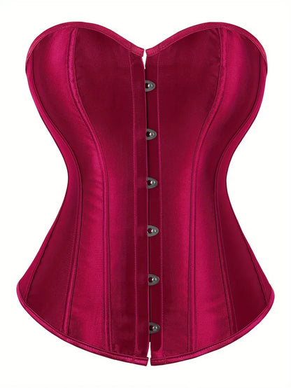 Strapless corset with lace-up and button closure