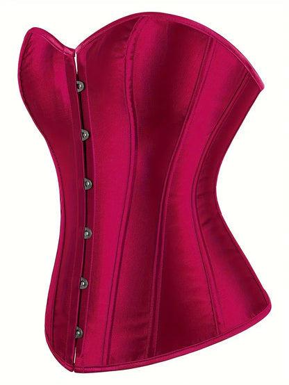 Strapless corset with lace-up and button closure