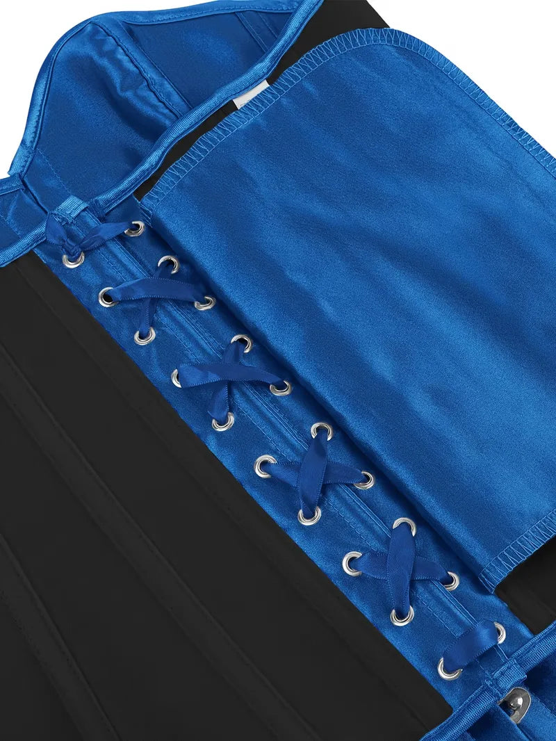 Strapless corset with lace-up and button closure