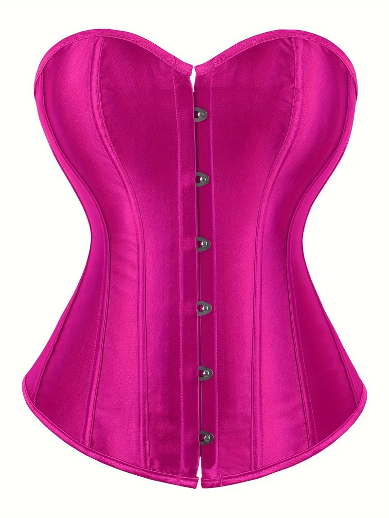 Strapless corset with lace-up and button closure