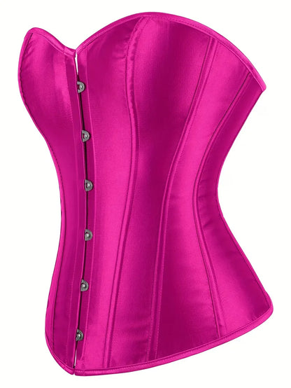 Strapless corset with lace-up and button closure