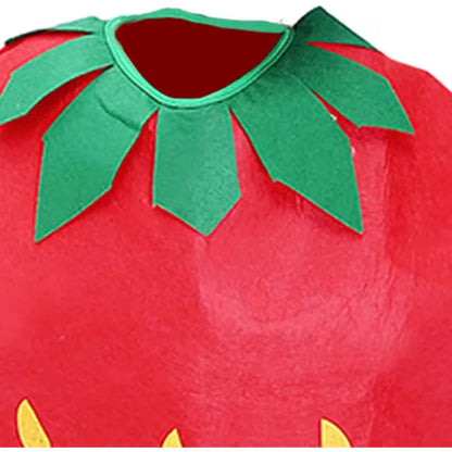 Strawberry costume with green leaves and headpiece for carnival