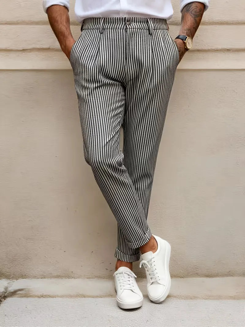 Striped Cropped Trousers