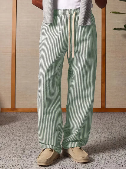 Striped joggers with a wide fit