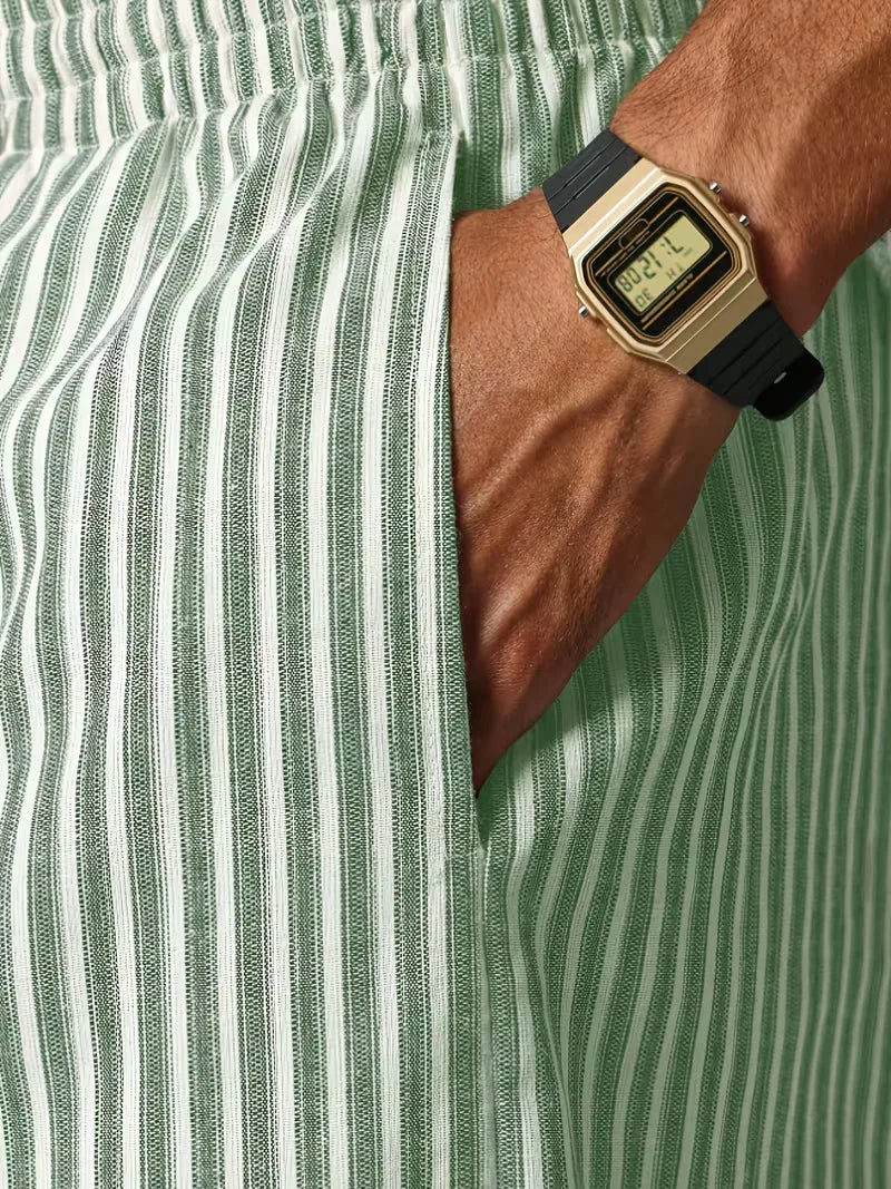 Striped joggers with a wide fit